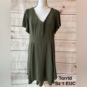 Torrid Sz 1 Green Dress